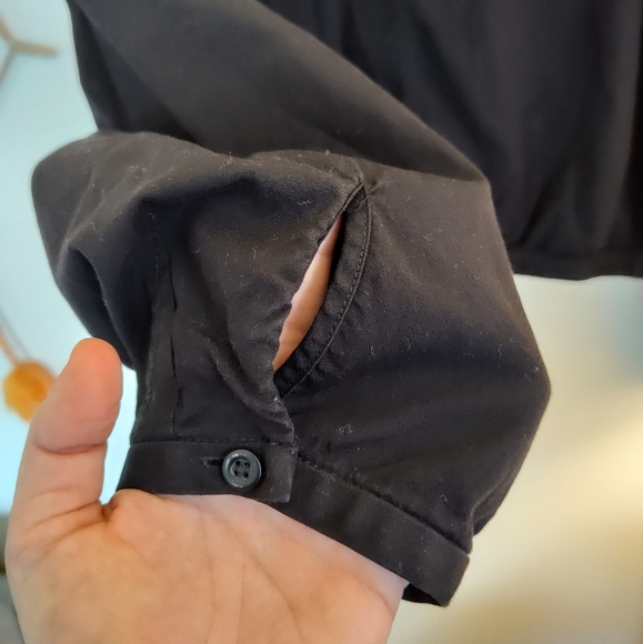 Everlane Mock Neck Bubble Long Sleeve Cotton Top Shirt Blouse - Picture 5 of 9